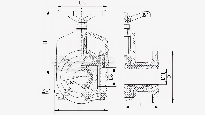 手动管夹阀尺寸图