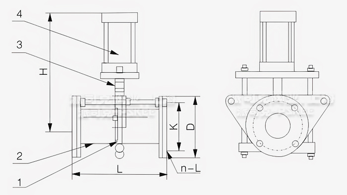 气动奥衬管夹阀尺寸图