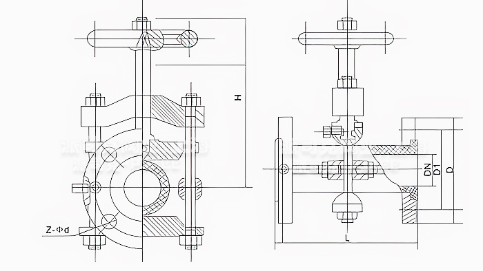 手动奥衬管夹阀尺寸图