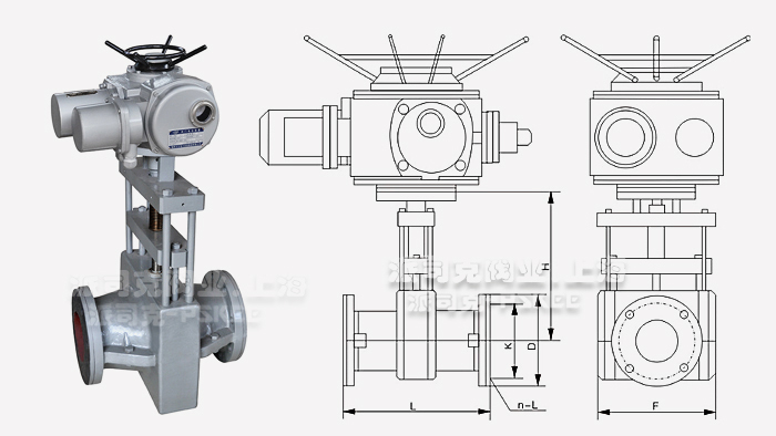 外置式电动管夹阀尺寸图