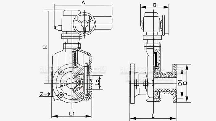 电动管夹阀尺寸图