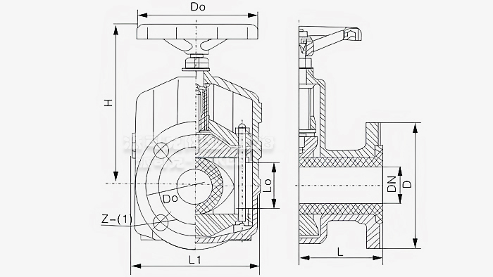 铸铁管夹阀尺寸图