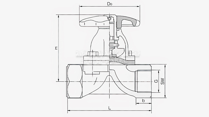 内螺纹隔膜阀尺寸图