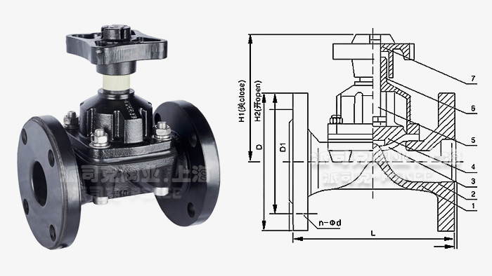 英标衬胶隔膜阀尺寸图