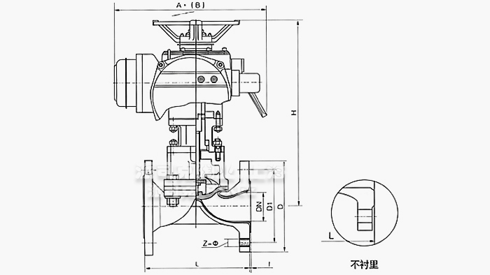 电动衬氟隔膜阀尺寸图
