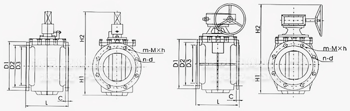 弹性座封偏心旋塞阀尺寸图
