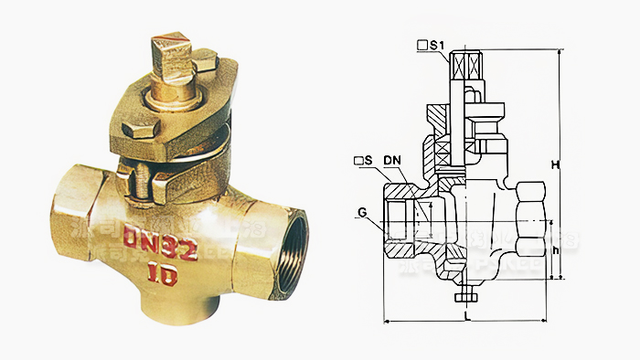 全铜二通内螺纹旋塞阀尺寸图