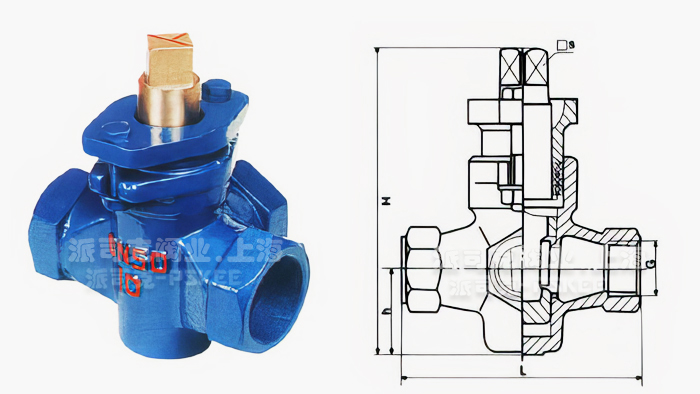 三通内螺纹旋塞阀结构图