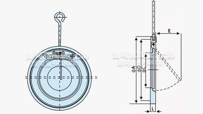 对夹薄型止回阀尺寸图