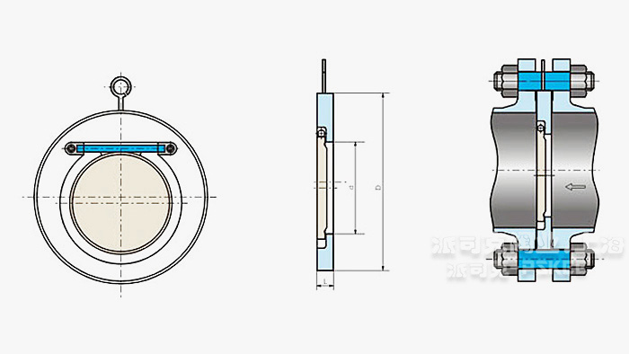 对夹薄型止回阀结构图