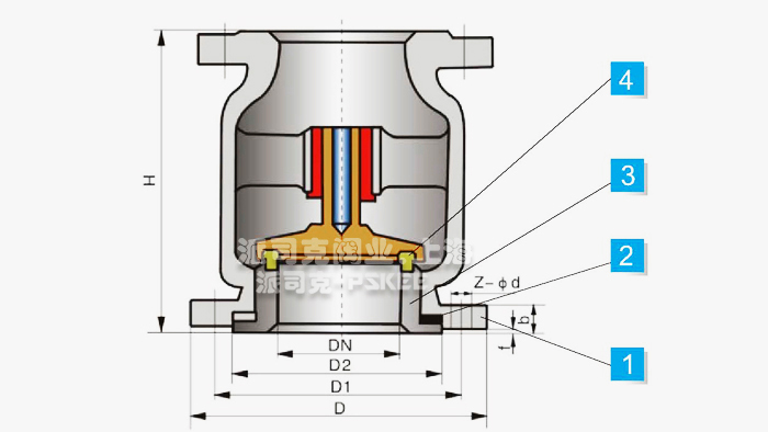 不锈钢立式止回阀结构图