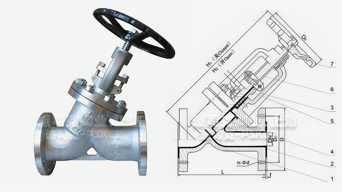 直流式截止阀尺寸图