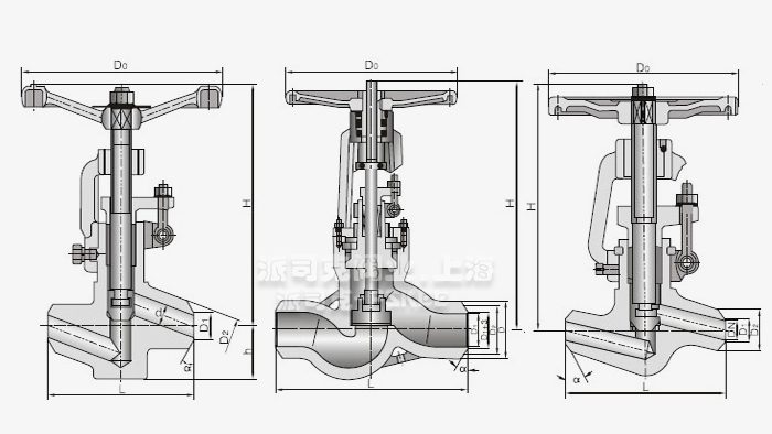 国标电站截止阀尺寸图