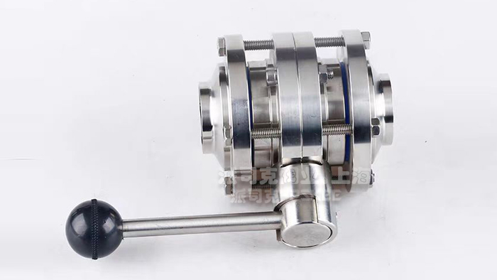 卫生级三片式蝶阀实物图