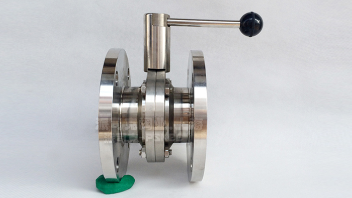 手动卫生级法兰蝶阀图片