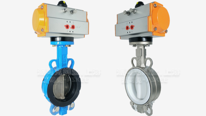 不锈钢气动对夹式蝶阀图片