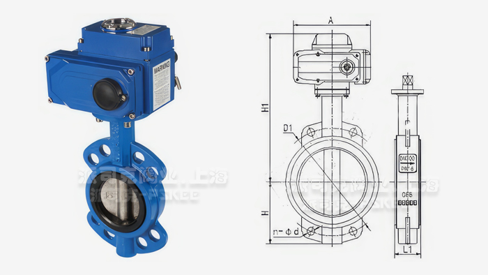 电动调节蝶阀结构图
