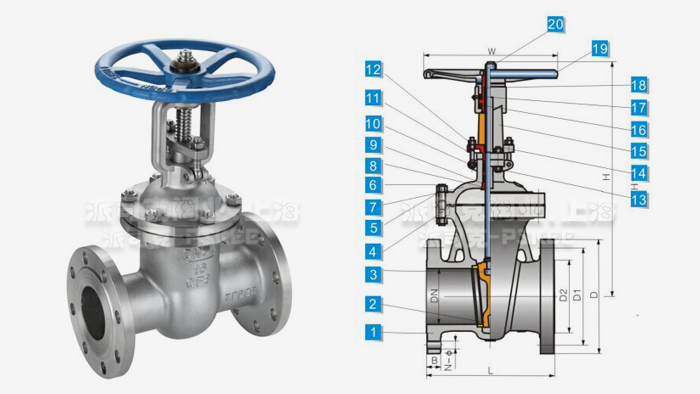 法兰闸阀结构图