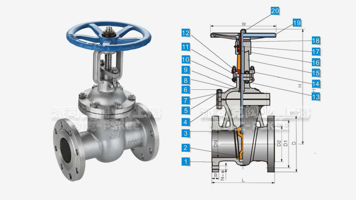 不锈钢闸阀结构图