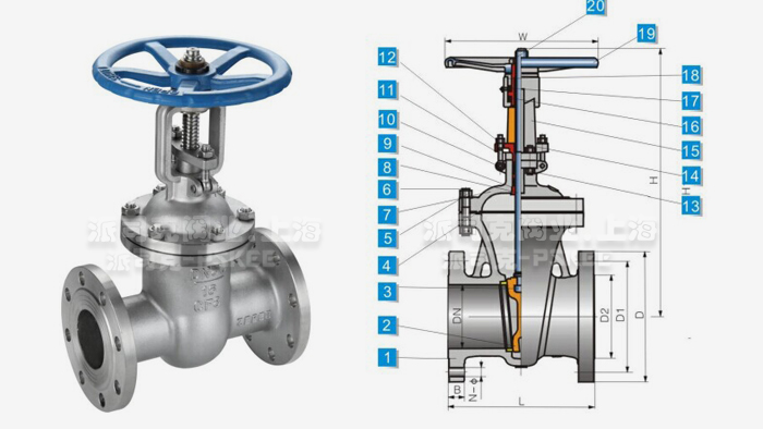 法兰闸阀结构图