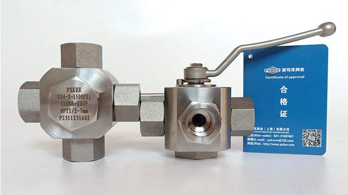 高压四通球阀图片