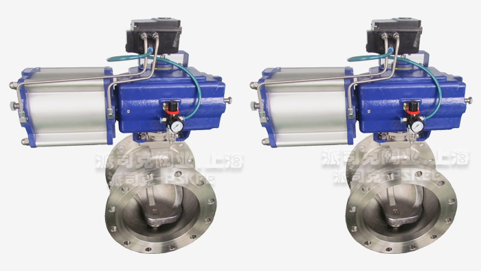 法兰V型球阀图片