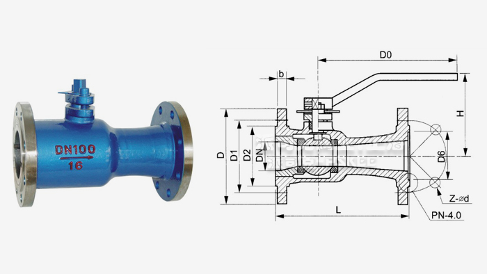 一体式高温球阀替代闸阀尺寸图