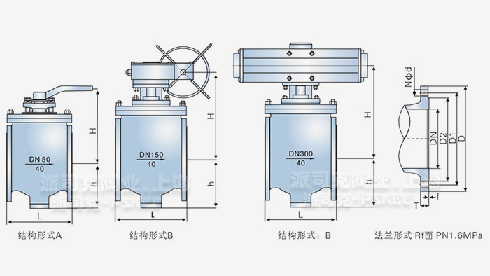 上装式偏心半球阀尺寸图