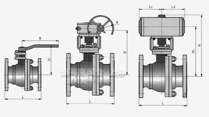 碳钢球阀尺寸图