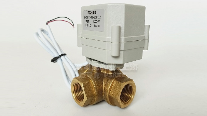 微型电动三通球阀图片