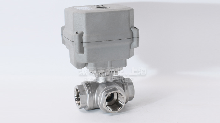 不锈钢电动三通微小型球阀图片