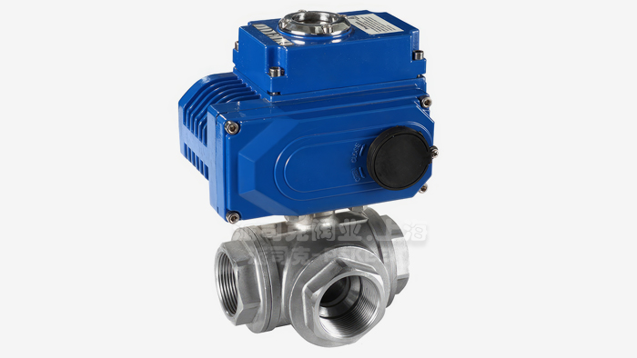 电动内螺纹三通球阀图片