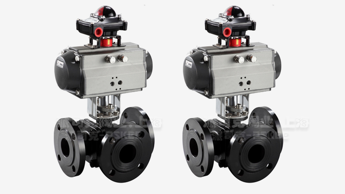 气动三通球阀图片