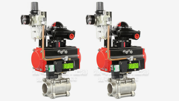 气动三片式球阀图片