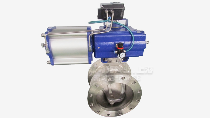 气动V型调节球阀图片