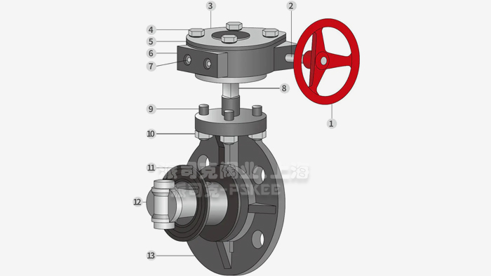 塑料蝶阀结构图