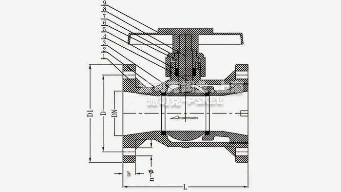 塑料法兰球阀尺寸图