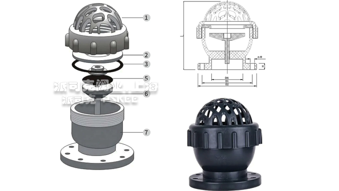 塑料底阀结构图