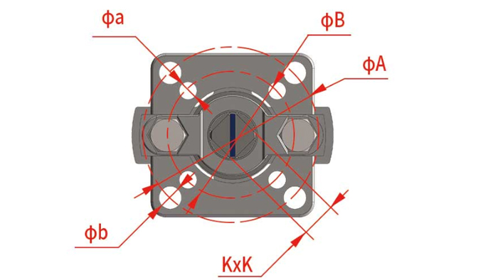 三片式带平台球阀结构图