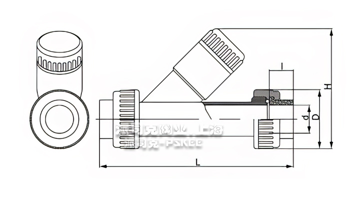 y型塑料过滤器尺寸图