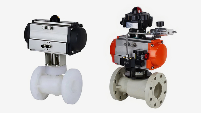 PVDF气动塑料法兰球阀