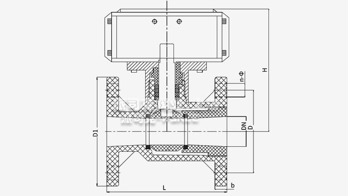 气动塑料法兰球阀尺寸图