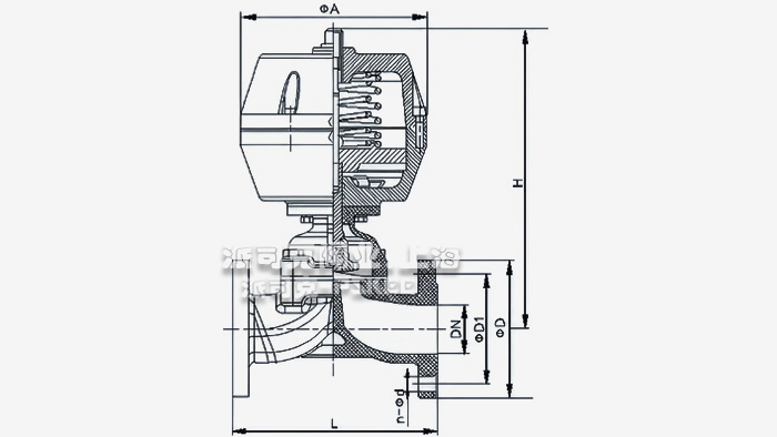 气动塑料法兰隔膜阀尺寸表