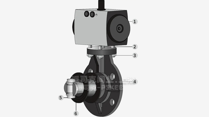 气动塑料蝶阀结构图