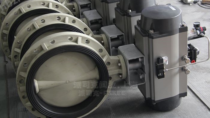 PPH气动塑料蝶阀