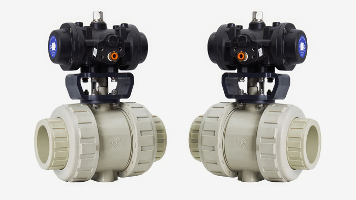 PPH气动双活接球阀