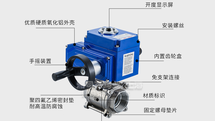 电动螺纹球阀结构图