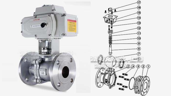 电动不锈钢球阀零部件图