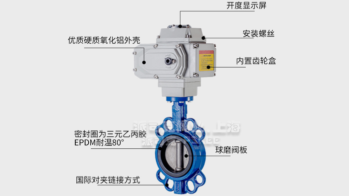 电动对夹蝶阀结构图