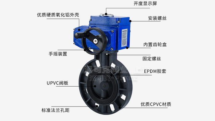 电动UPVC蝶阀结构图
